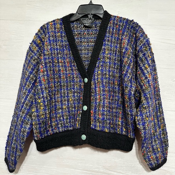 Falcon Italian Design Cropped Grandpa Sweater Size Large - Picture 3 of 6